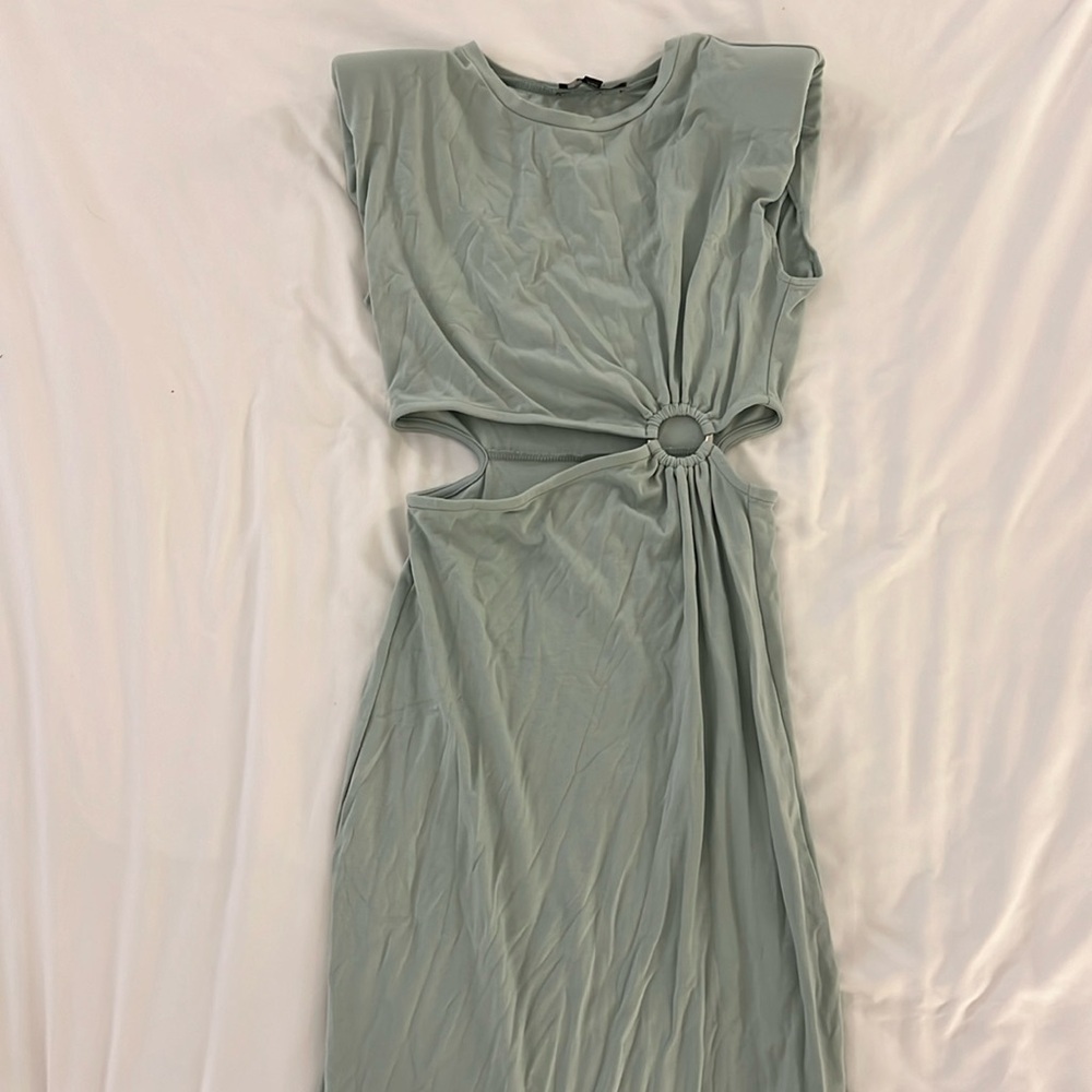 Mint blue/green cutout maxi dress